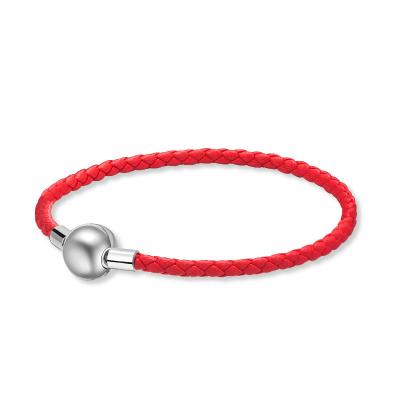 China CLASSIC TOP SALE Femme Silver Heart Leather Bracelet 925 Bracelet For Women Fit Pandoraer Original Pamura Charm Beads Jewelry Gift for sale