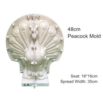 China Good Details Design Wing Spreading Peacock Garden Sculpture Turkey Concrete Cement Molds 48cm/19.9in Lovely Vivid Cute Vivid Design Plastic Animal Statue for sale