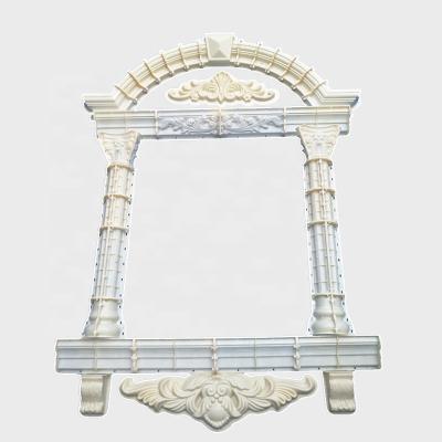 China 6.3in/16cm Beautiful Postmodern Round Column ABS Plastic Window Sill Mold Room Gardending Exterior Wall Decoration Border Frame Mold for sale