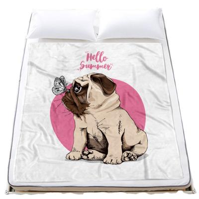 China 3D Dog Wearable Blankets For Bed Pet Husky Bulldog Sherpa Furry Blanket Animal Kids Bedding Blanket for sale