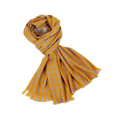 China Wholesale Custom Made Soft Cashmere Tassel Cashmere Feeling Winter Warm Checked Shawl Woman Plaid Shawl Warm Scarf New for sale