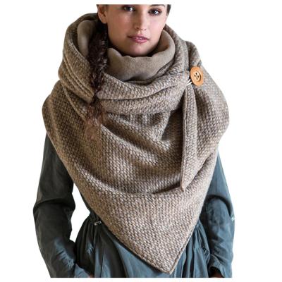 China 2020 New Design Soft Soft Ladies Winter Warm Feeling Scarf Shawl Knitted Solid Color Shawl for sale