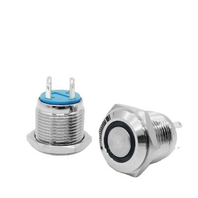 China 1NO ABEI 16mm 4pins 1NO momentary reset contacts with 12v led on waterproof momentary push button switch for car, yacht for sale