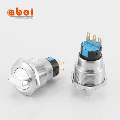 China 0-1(OFF-ON) ABEI 19mm Metal 2/3 Positions On Waterproof Electronic Lock/Momentary Knob Rotary Switch for sale