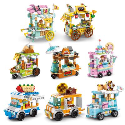 China Educational Toy Street View Snack Street music compatible with high building blocks of small particles boxed children's educational assembled toys for sale