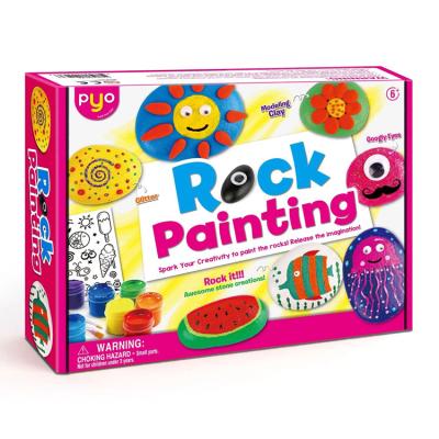 China Funny Toy Children's Toy Stone Painting Set Girl Diy Creative Handmade Graffiti Painting Multicolor Children's Painting Stone for sale