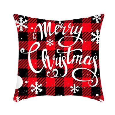 China Chirstmas Decor Christmas Pillow Covers 18x18 Inch Christmas Decorations Throw Pillowcase Plaid Snowflakes Deer Cushion Canvas Case for sale