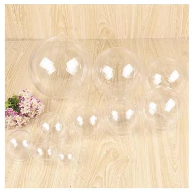 China Holiday Decoration 5CM Christmas Decoration Clear Acrylic Transparent Plastic Ball Sphere Openable Hard Cavity Ball for sale