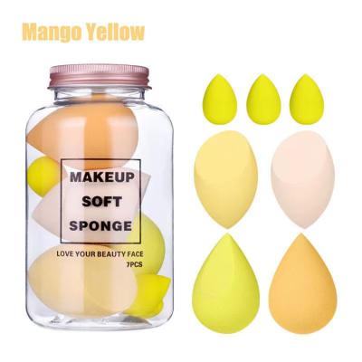 China Colorful Makeup Facial Sponge Beauty Cotton Sponge Eggs Make Up Mix 7 Pcs Float Bottles Prepare Sponge Eggs for sale