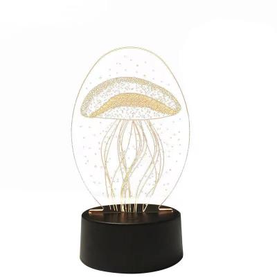 China Modern 3D Lamp Animal Jellyfish Night Light Touch Table Desk Lamps 7 Color Changing LED Lights for sale