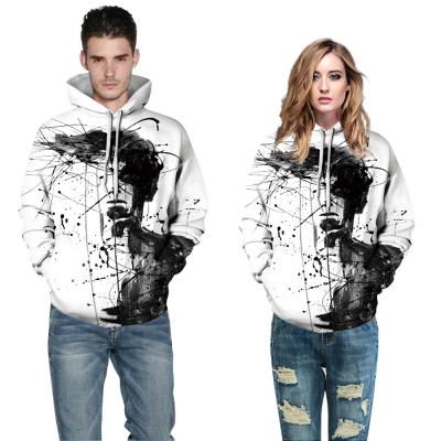 China 2021 Anti-wrinkle warm venom zipper sweater autumn and winter digital printing men and women of the same hood European and American fashion style for sale