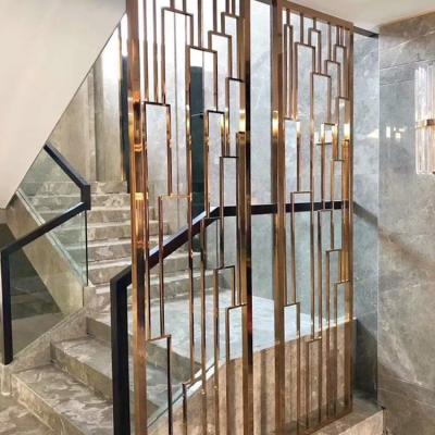 China Easily Assembled Decorative Indoor Rose Gold Custom Stainless Steel Metal Screen Partition Alloy for sale