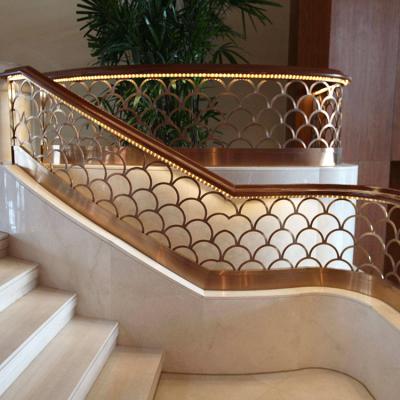 China Modern High Quality Stair Railing Design Lobby Stainless Steel Railing Fence Design For Stairs for sale