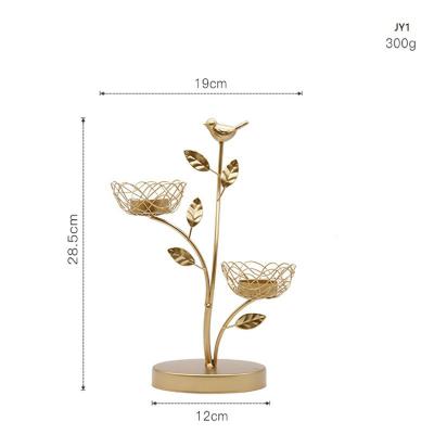 China New Home Decoration Style Decor Christmas Candle Holder / Candlestick For Table Decoration Gold for sale