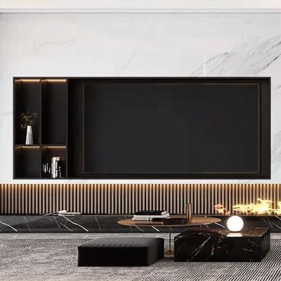 China Customized Size/Color/Size Metal Stainless Steel Wall TV Cabinet Universal Modern Design Customized Design for sale