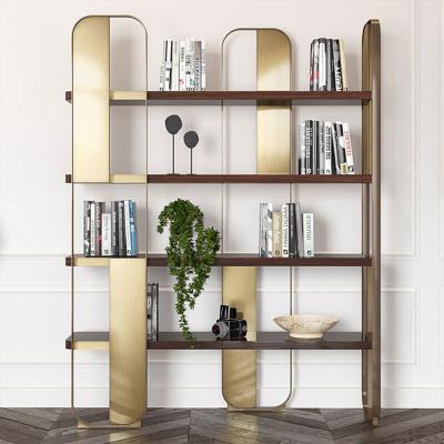 China (Other) European Modern Adjustable Gold Metal Universal Luxury Geometric Contemporary Shelf for sale