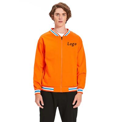 China QUICK DRY plus size men's jackets custom printed logo 100% cotton plus size zipper baseball jackets for men for sale