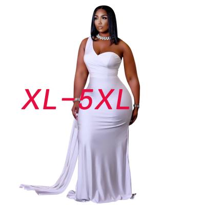 China 2021 Solid Color Anti-Static Hot Sale Hip Plus Size Long Slim Bodycon Dress For Party Dress 5XL for sale