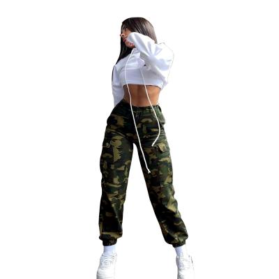 China 2021 QUICK DRY Women's Cargo Camouflage Panties Overall Autumn Camouflage Causal Pants High Waist Long Pants Women for sale