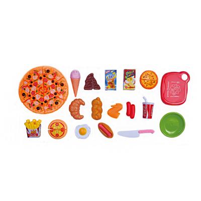 China Educational Toy Wholesale Funny Kitchen Pretend Toy Model Shopping Cart Pizza Mini Fast Food Toy Set DIY Education Toy for sale