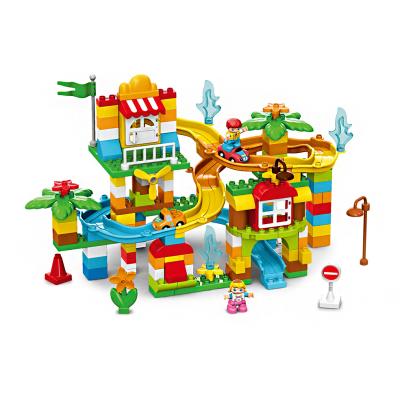 China Racing Toy Puzzle Building Blocks Sets 162PCS Slideways Children DIY Education Building Toys Chinese Factory Cheap Toys For Children for sale