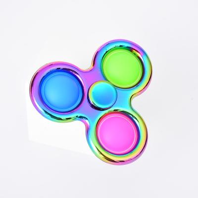 China Decompression Toy Decompression Toy Plating 3 Finger Gyro Rotating New 2021 Colorful Fingertip Gyro Alloy Chinese Hot Selling Toys for sale