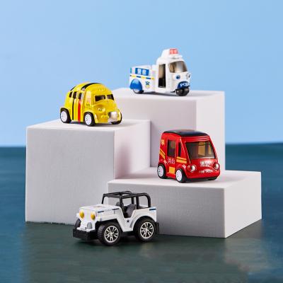 China Diecast Toy Alloy Diecast To Pull Back Car Toys Fire Engine School Bus Model Small Mini Vehicle Diecast Colorful Kids Diecast Toy for sale