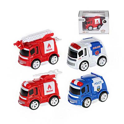 China Toy High Quality Alloy Inertia Pullback Model Toy Car 1:43 Fire Truck Police Car Diecast Colorful Classic Diecast Toys Nice Gift for sale