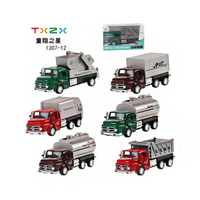 China 1:55 Diecast Model Toy Hot Sale 2021 New Pullback Alloy Truck Toy 2 Open Door With Sound Light Car Toy Made In China for sale