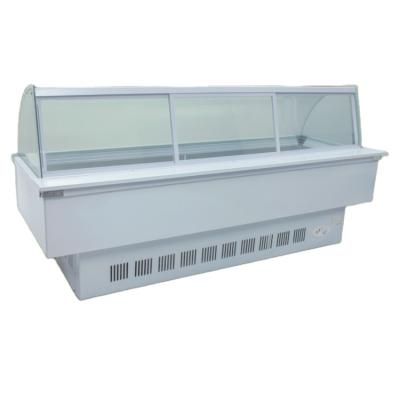 China Single-temperature Curved Glass Door Deli Showcase Butchery Meat Fridge for sale