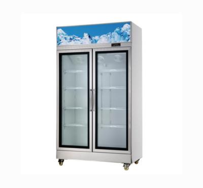 China Single-temperature New Supplier Special Sale Double Door Chinese Model Upright Glass Freezer for sale