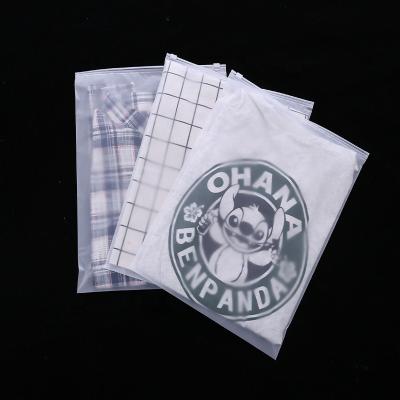 China Wholesale Moisture Proof Thick Frosted Ziplock Bag Clothes For T-shirt / Gift Storage Plastic Bag With Logo for sale