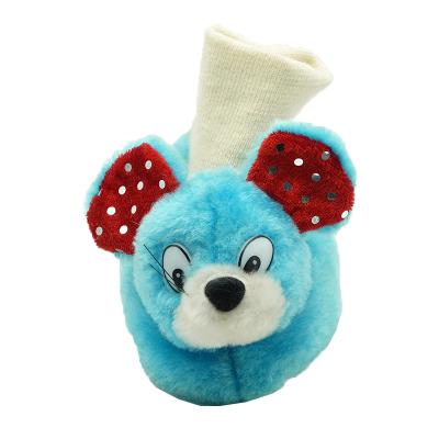 China Cute Blue Red Warm Indoor Winter Boots Kids Light Weight Mouse Ears Animal Shoes for sale