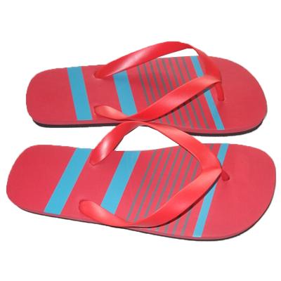 China Fashion trend unique red color PE men class slippers anti-skid flip flops men beach sandals outdoor thong strap for sale