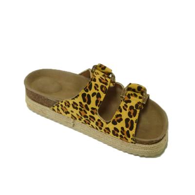 China Wholesale Fashion Trend Color Microfiber Cork Yellow Brown Upper Comfortable Rubber Slippers For Women for sale