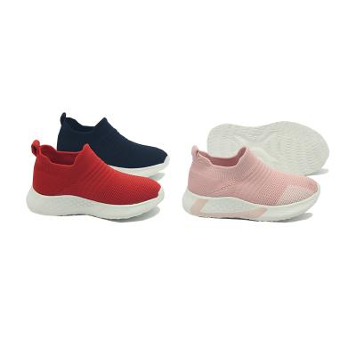 China Popular Hot Sale Breathable Lightweight Fly Knit Upper Kids Walking Shoes Sock Sneakers for sale