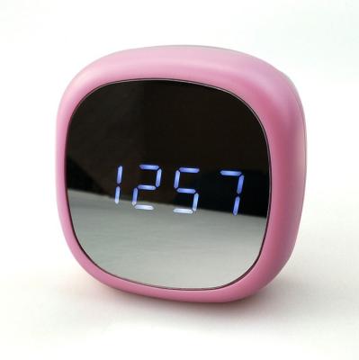 China Calendars Shape Multifunctional LED Mini Little Kids Gift Mirror Table Desk Digital Mirror Alarm Clock Home Decoration for sale