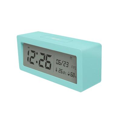 China Temperature Humidity Humidity Digital Display Date Display Table Desk Desk Clock Alarm Clock with Multifunctional Thermometer and Hygrometer LCD Alarm Clock for sale