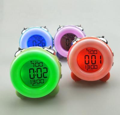 China Calendars Led Desktop Alarm Clock With Mechanical Atmosphere Lamp Double Buzzer for sale