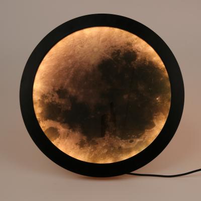 China 25cmhalf modern sky star levitating makeup led 3d moon mirror light lamp Ramadan living room decoration lighting magnetic floating moon for sale