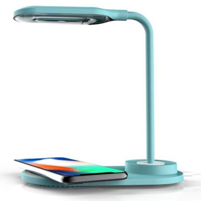 China Modern Portable 360 ​​Degree Rotation Table Lamp 3 in 1 10W Qi Wireless Led Fill Lamp with Pen Holder for Bedroom for sale