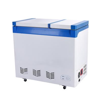 China Low Power Consumption Double Temperature Solar Fridge Freezer 12v 24v Deep DC Voltas for sale