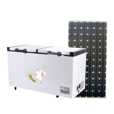 China Low Energy Consumption 508L Portable Fridge Freezer Solar Powered DC Compressor Solar Power Display Freezer for sale