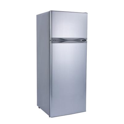 China 218L COMPRESSOR Household Solar Powered Double Door Upright DC Compressor Refrigerator for sale