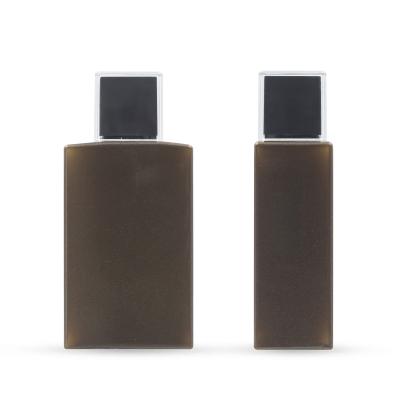 China Packaging Fashion 150ml PETG Square Black Brown Lotion Bottle Set Cosmetic Packaging for sale