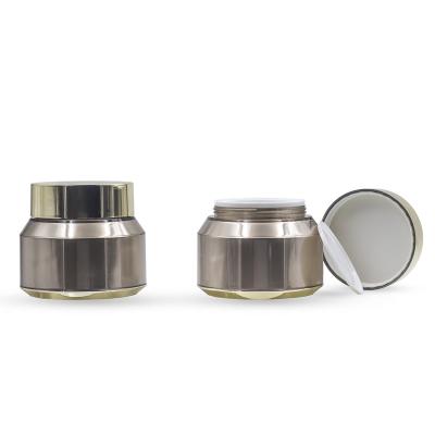 China Cosmetic Hot 50g Plastic Plating Customized Simple Recycled Facial Cream Jar Cosmetic Packaging for sale