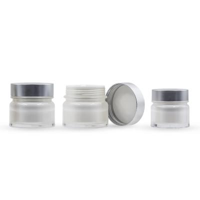 China Silver Cosmetic Luxury Round Acrylic Cover Pearlescent-Gloss Empty Cream Cosmetic Jars for sale