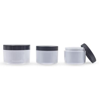 China Cosmetic Factory Selling 125g Plastic Screw Cap PS Customized Cosmetic Packaging Cream Jar for sale