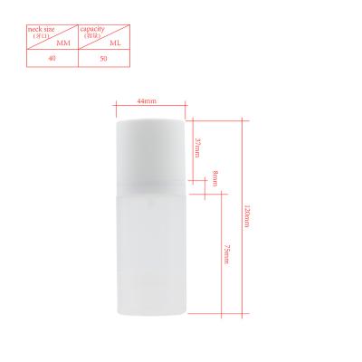 China 50ml Eco-Friendly Packaging Matte Surface PP Lotion / Serum Vacuum Bottles Plastic Airless Cosmetic Packaging for sale