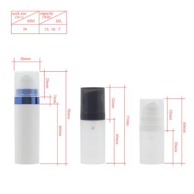 China 10/15ml Mini Shoulder Packaging Electroplating Cosmetic Packaging Lotion PP Plastic Airless Bottle for sale